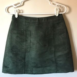Moss Green faux suede skirt